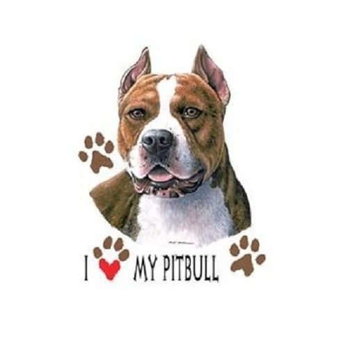 I Love My Pit Bull Dog HEAT PRESS TRANSFER for T Shirt Sweatshirt Fabric 891g