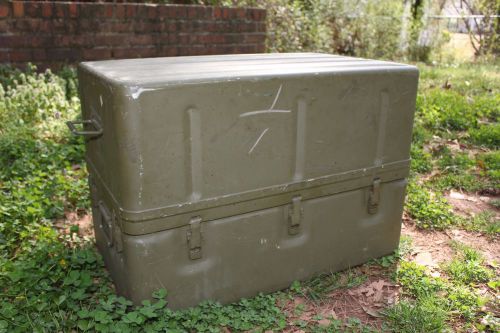 Used US Military Aluminum Storage Set Chest Metal Container OD Waterproof Green