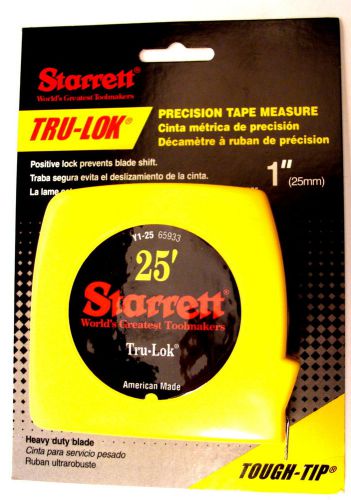 Nos starrett usa professional  tru-lok 25&#039;x1&#034; measuring tape measure  #y1-25 for sale