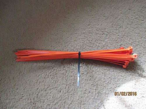 15&#034; inch orange cable zip ties 20 zip ties for sale