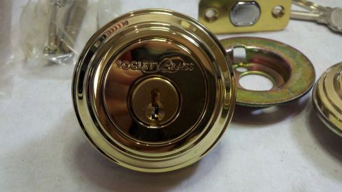 Society Brass Single Cylinder Deadbolt Polished Brass 711 l03 rcal rcs