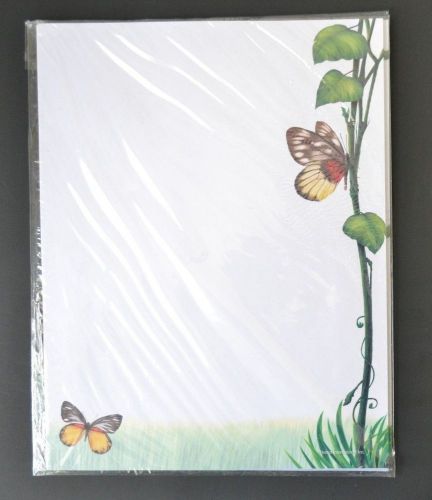 DeCo Butterfly Vine Summer Letterhead Stationery Printer 20ct Decorative Paper
