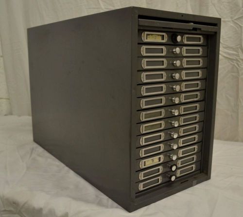 Vintage 13 drawer kardex flat card/photo desk top file cabinet super clean cole? for sale