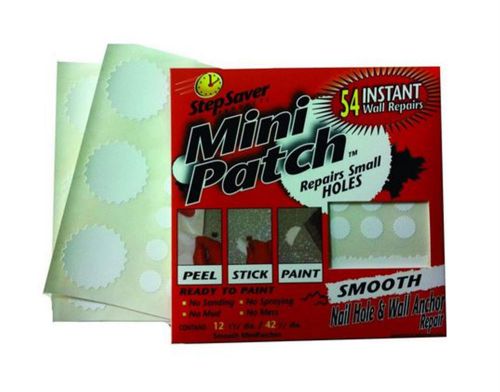 Stepsaver 100-pack mini patch self adhesive smooth wall 54 repair patch kit for sale