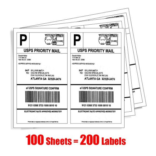 MFLABEL 200 Half Sheet Laser/Ink Jet Shipping Labels USPS Mailing Labels