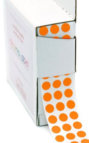 1/4&#034; orange color-coding dot stickers | permanent adhesive 0.25 in. - 1000 la... for sale