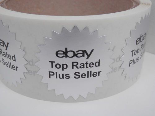 ebay Top Rated Plus Seller matte silver foil starburst label sticker 250/rl