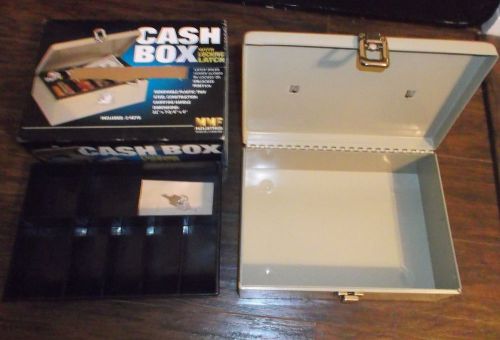 MMF STEEL CASH BOX WITH SECURITY CABLE LOCKING LATCH