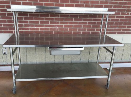 Stainless Steel Table w/Overshelf and Drawer.......