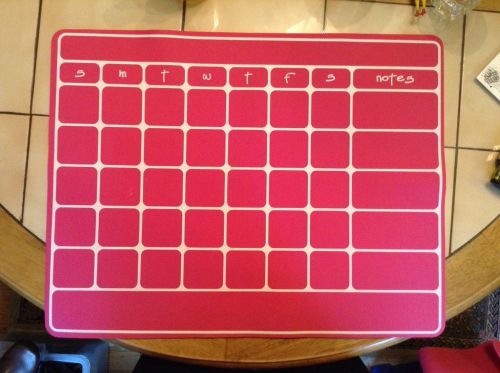 Large Slick Erase Desktop Erasable Calendar, Pink, 22&#034; By 17&#034;, By So-Mine
