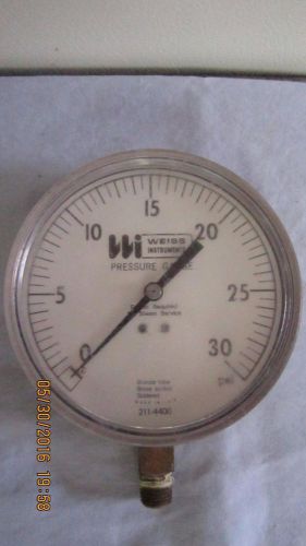 Weiss Steam Pressure Gauge Numbered 211-4400 - 30 psi