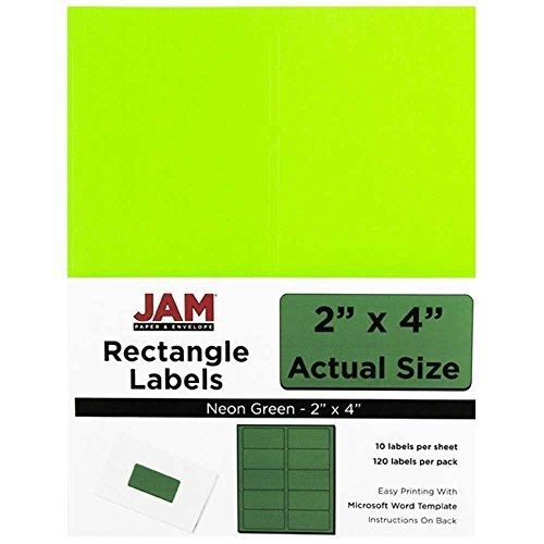Jam paper? labels - mailing address labels - medium (2&#034; x 4&#034;) - neon fluorescent for sale