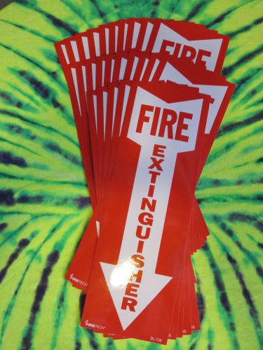 LOT OF 25-(4&#034; X 12&#034;) SELF-ADHESIVE VINYL &#034;FIRE EXTINGUISHER ARROW&#034; SIGNS..NEW