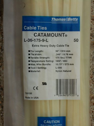 LOT OF 50 THOMAS &amp; BETTS 36&#034; CABLE TIES L-36-175-9-L