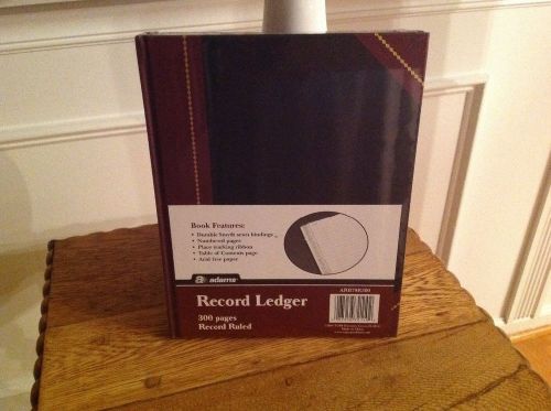 Adams Record Ledger 75/8 x 9.5/8 Black Cover w Maroon Spine 300 Pages ARB79R300