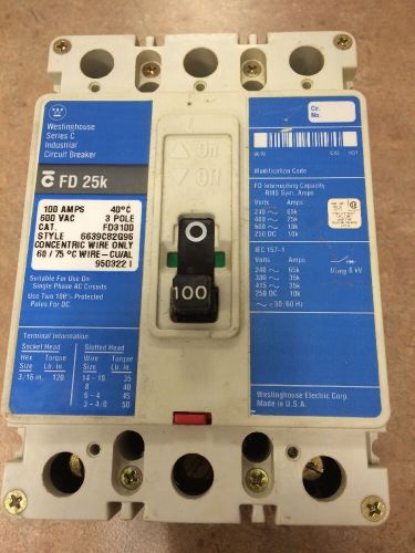 Westinghouse series c industrial circuit breaker 100 amp for sale