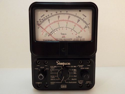 SIMPSON 260 METER SERIES 6 WITH ROLL UP CASE VOM AC DC ANALOG TESTER