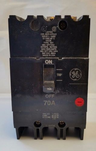Ge type tey tey370 70-amp 3-pole circuit breaker 480/277v 240v 70a for sale