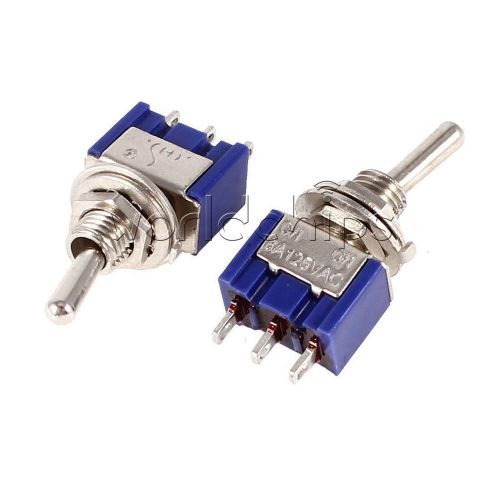 2pcs spdt mts-102 3pin spdt on-on 6a 125v ac mini toggle switch for sale