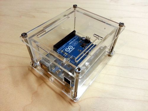 Arduino Uno project enclosure 2x height, clear acrylic Made in USA + Ships fast