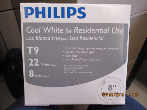 8&#034; CIRCLINE 22 WATTS T9 LAMPS - COOL WHITE - PHILIPS (LOT OF 16)