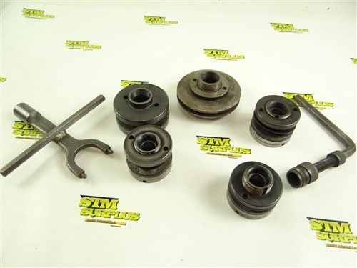 Lot of 5 standard taper grinding wheel hubs 1-1/4&#034; bore w/ sopko wrench &amp; puller for sale