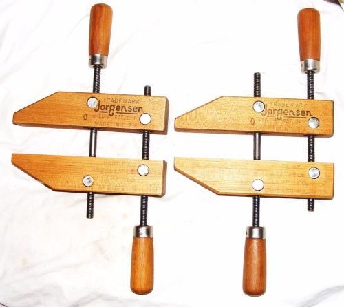 2 Jorgensen traditional 8&#034; wooden parallel clamps with steel screws