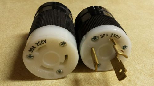 ( LOT OF 2 ) Marinco 30a 250v  twist lock plug set