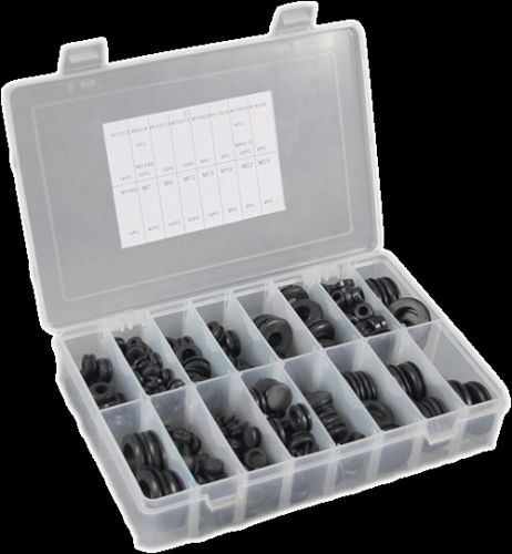 250 Pcs Rubber Grommet Guard Coil Sealing ring Assortment Kit Set Tools