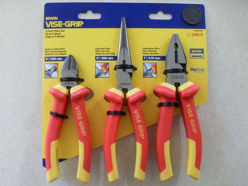 Irwin vise grip 3pc insulated electricians pliers set 10505519na ~ same day ship for sale