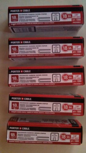 Porter cable 18 ga 7/8&#034; galvanized narrow crown staples (count 5 - 1000 each for sale