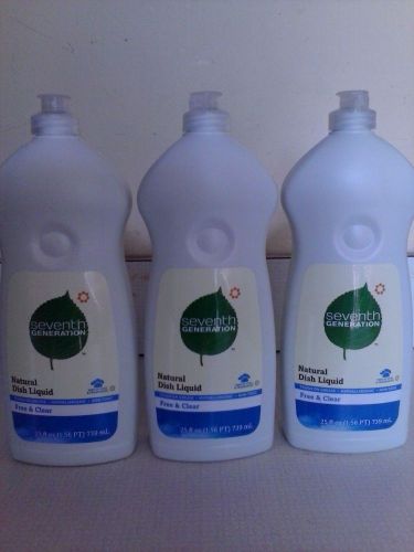 7th Generation All Natural Dishwashing Liquid Soap Lot of 3 NEW