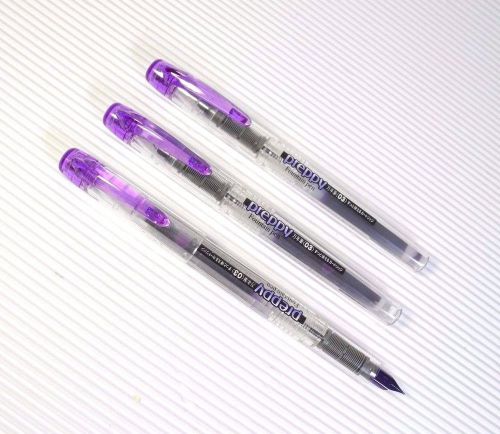 3pcs clear VIOLET Platinum Preppy Fountain Pen 0.3 F nib PPQ-200 VIOLET ink