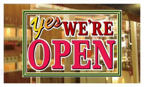 bb366 YES We&#039;re OPEN Banner Shop Sign
