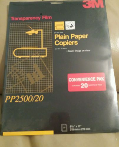 NEW 3M PP2500 Transparency Film for Plain Paper Copiers (20 Sheets) Box SEALED