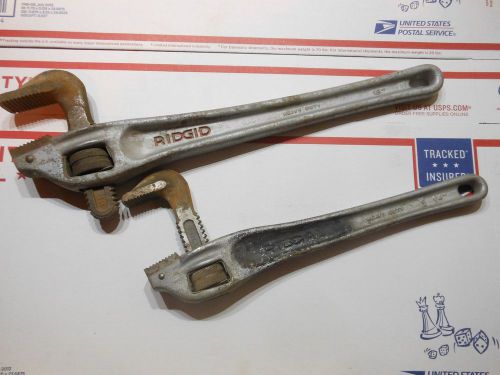 Ridgid 14&#034; and 18&#034; aluminum handle offset pipe wrenches- nice! for sale