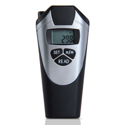 Portable ultrasonic laser pointer distance meter measuring 18m/60ft black for sale
