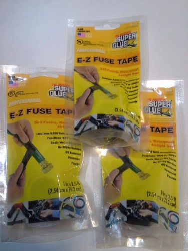 3 SUPER GLUE E Z Self Fuse BLACK Tape Repair Waterproof Airtight Seal Fusing