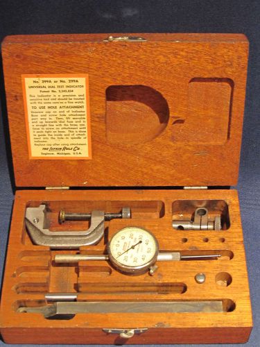 Vintage LUFKIN Universal Dial Test Indicator NO. 399A or 299A w/ in Wood Case