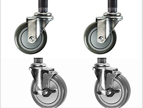 Set of 4 Work Table Stem Caster with 5&#034; Polyurethane Wheels by L&amp;J Import