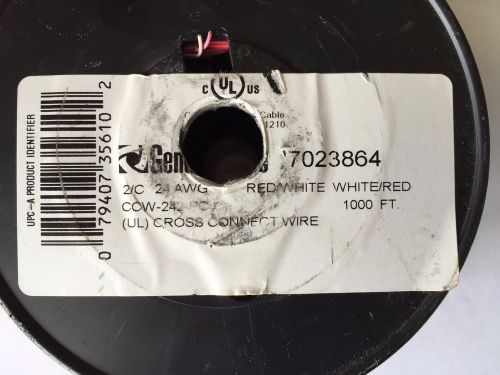 Cross Connect Wire - 24/2 2C 24 AWG 1 Pair Red/White - 1000 FT
