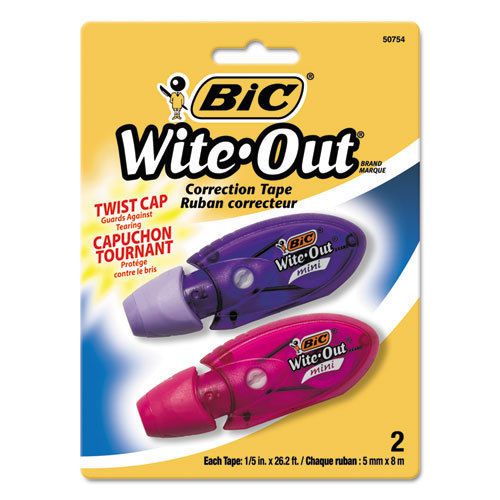 Wite-Out Mini Twist Correction Tape, Non-Refillable, 1/5&#034; x 314&#034;, 2/Pack