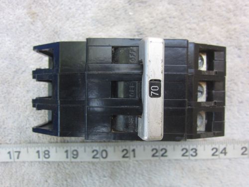Zinsco gte sylvania 3p 70a 240v bolt-on circuit breaker, used for sale
