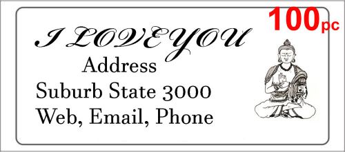 100 Personalised return address label custom mailing sticker 56x25mm buddha