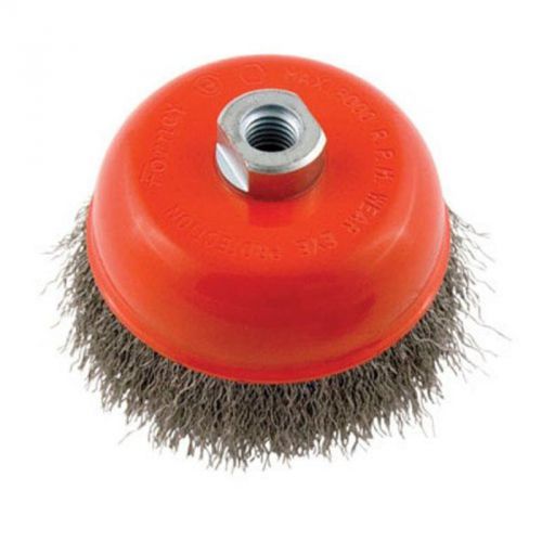 5&#034;-By-.014&#034; Wire Cup Brush, Coarse Crimped With 5/8&#034;-11 Threaded Arbor Forney