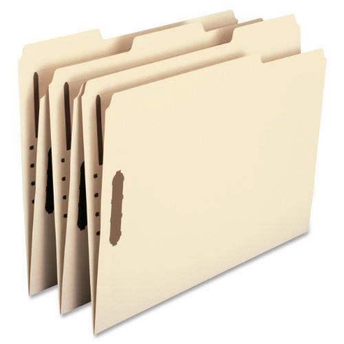 Smead 100% recycled fastener file folder, 2 fasteners, reinforced 1/3-cut tab, for sale