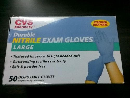 Cvs disposable nitrile exam gloves (large) non-latex 50 gloves for sale