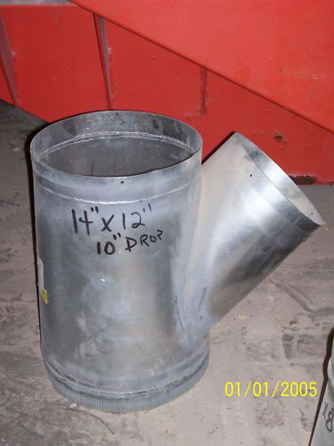 14&#034; x 12&#034; x 10&#034; 45° Tee on Taper Ducting Commercial Dust Vent Collector System