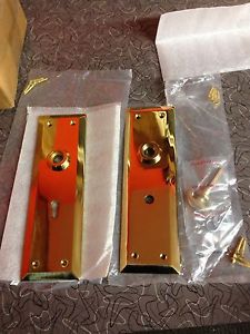 Oversized privacy thumb turn mortise lock backplate brass escutcheon for sale