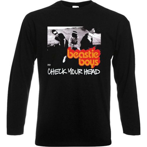 BEASTIE BOYS CHECK YOUR HEAD Rap Rock Men&#039;s Long Sleeve Black T-Shirt Size S-3XL